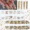 2120 Pieces Champagne Gold Crystal Nail Rhinestones Round Beads Multi Shapes Sizes Flatback Glass Gems Stones for Nail DIY Crafts Clothes Shoes Jewelry